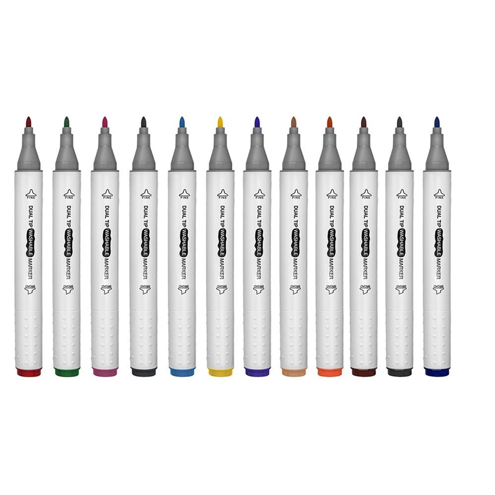 Colorosa Pennarelli doppia punta, colori assortiti, 12 pezzi