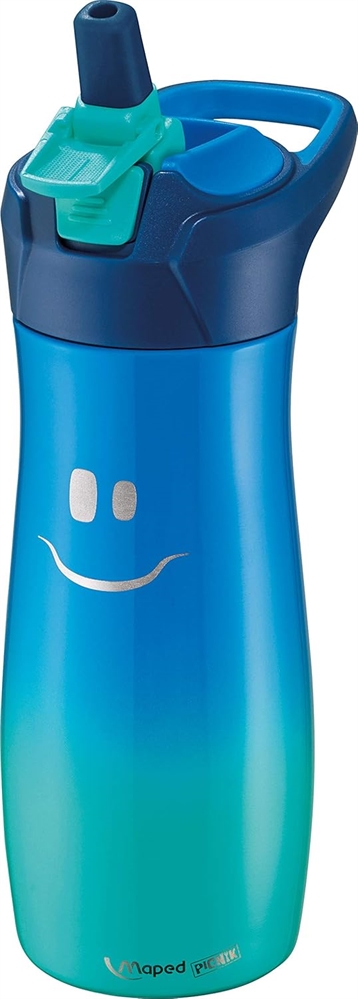 MAPED Picnik Borraccia 580ml, Acciaio Inox, tappo anti-perdite, Blu