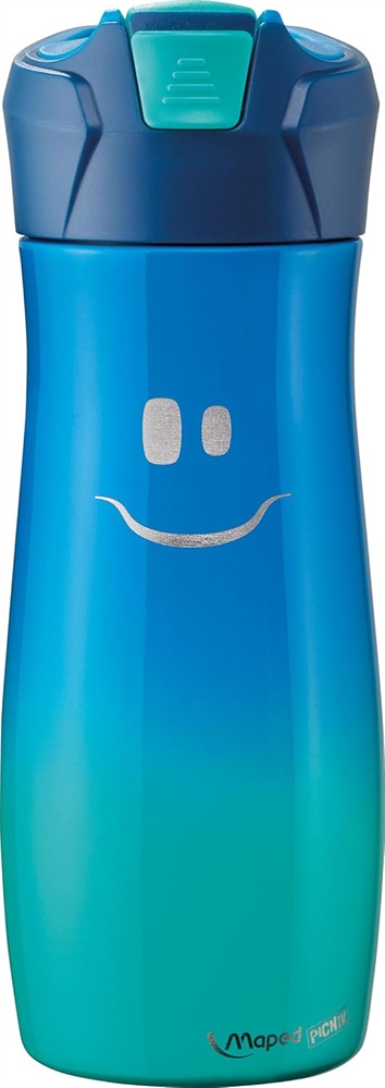 MAPED Picnik Borraccia 580ml, Acciaio Inox, tappo anti-perdite, Blu