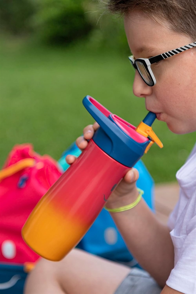 MAPED Picnik Borraccia 580ml, Acciaio Inox, tappo anti-perdite, Rosso