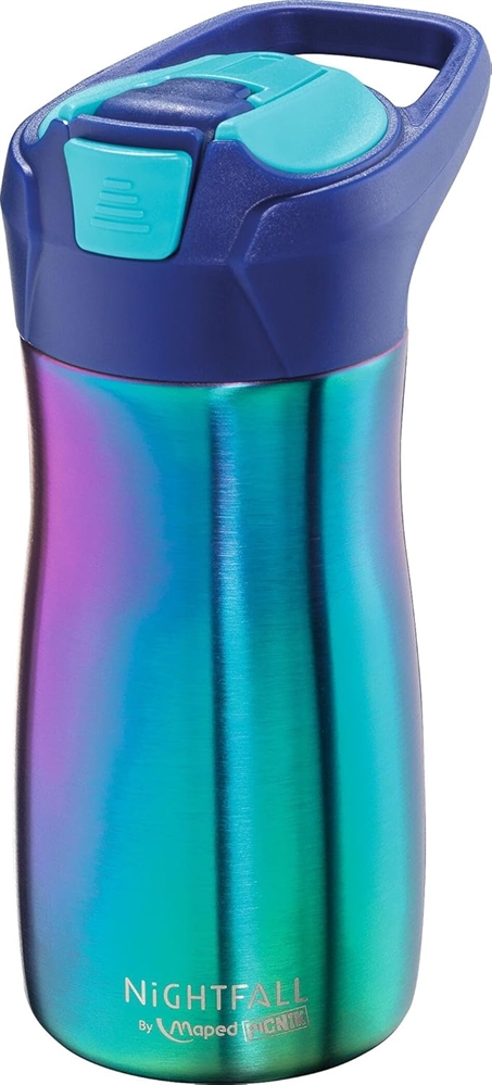 MAPED Nightfall Borraccia 430ml, Acciaio Inox, tappo anti-perdite