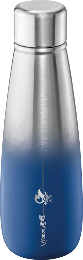 MAPED Picnik Borraccia 500ml, Acciaio Inox, tappo anti-perdite, Grigio