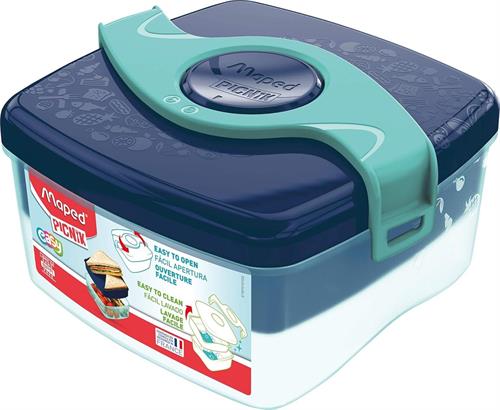 Maped Picnik contenitore porta vivande a 2 scomparti quadrato blu verde