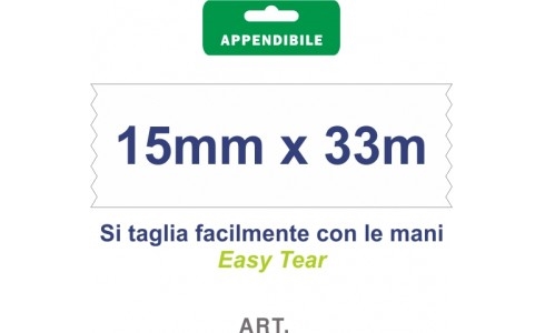 Wiler Nastro adesivo in busta singola 15x33 mt, trasparente