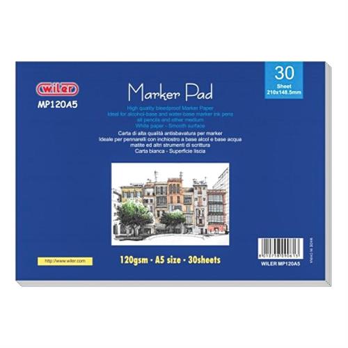 Wiler Marker pad 30fg 120g A5 BIANCA