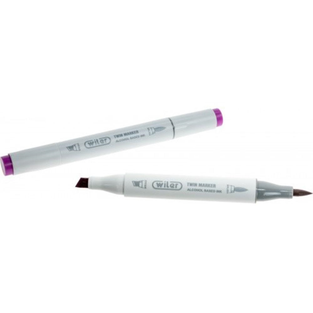 Wiler Pennarelli alcool doppia punta Brush 24 colori