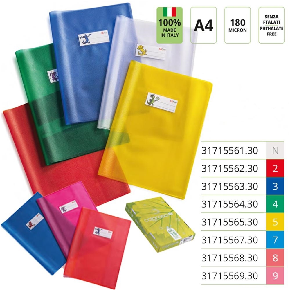 Colorosa Emysilk Coprimaxi A4 con tasca portanome, assortiti