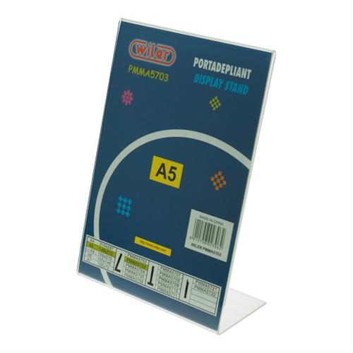 Wiler portadepliant a T formato A5 acrilico 148x210 mm