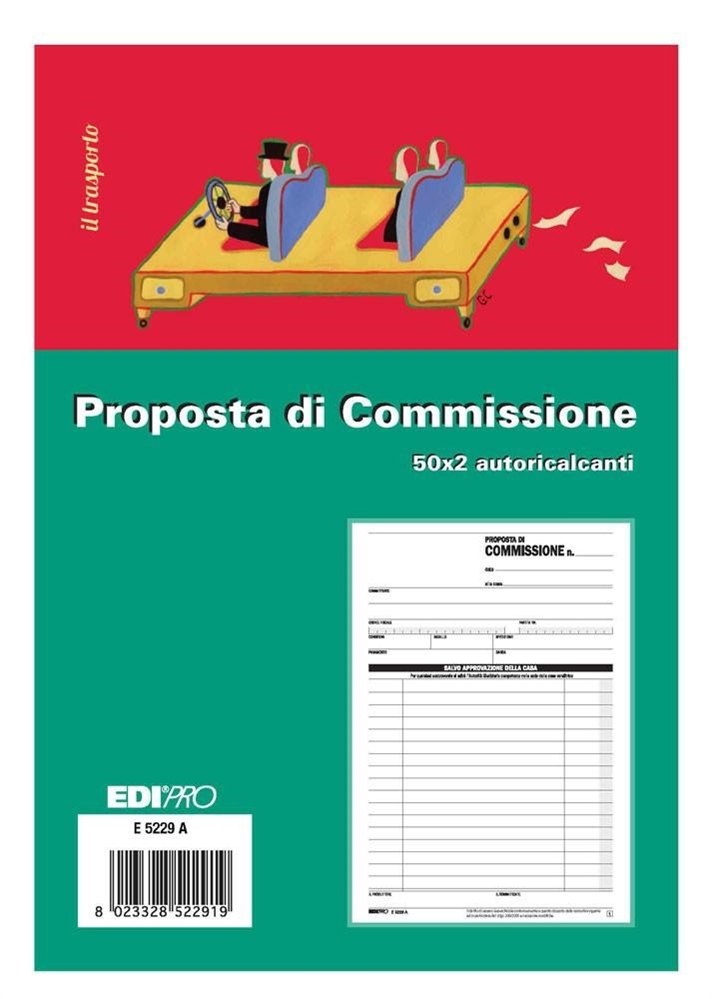 Edipro Blocco commissione, 50 pag. x 2, autoricalcante, 22x14,8 cm