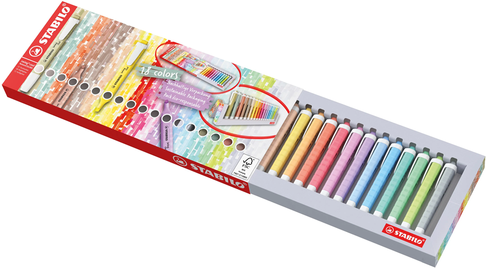 Set Scrivania Evidenziatori Stabilo Swing Cool NatureColors,18 pezzi