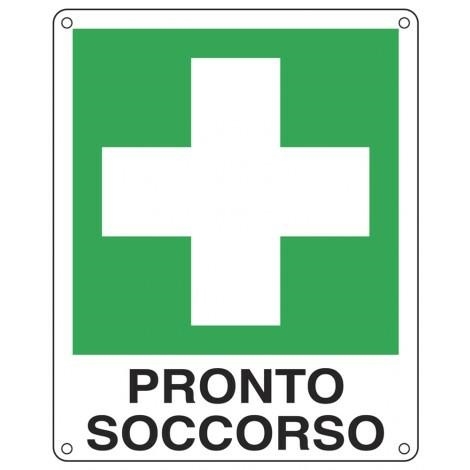 Cartello Segnalatore in alluminio Pronto soccorso, 12x14,5 cm