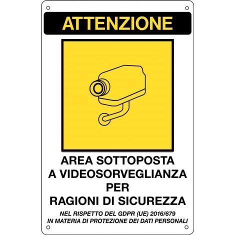Cartello Segnalatore alluminio Area sottoposta a videosorveglianza