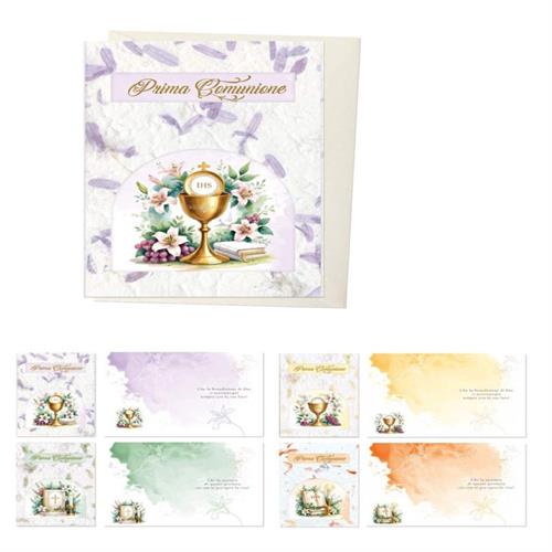 Blue World Paper Expo Biglietti Auguri Comunione 4 soggetti, 48 pezzi