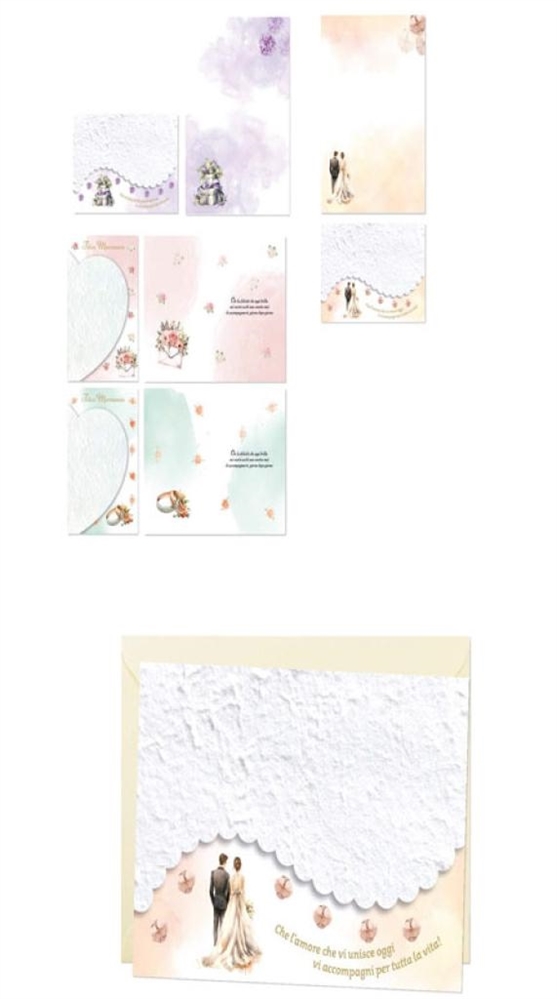 Blue World Paper Expo Biglietti Auguri Nozze 4 soggetti, 48 pezzi