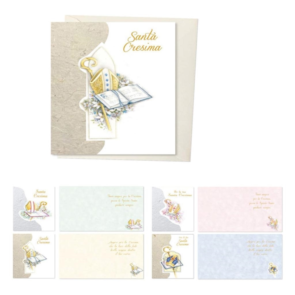 Blue World Paper Expo Biglietti Auguri Cresima 4 soggetti, 48 pezzi