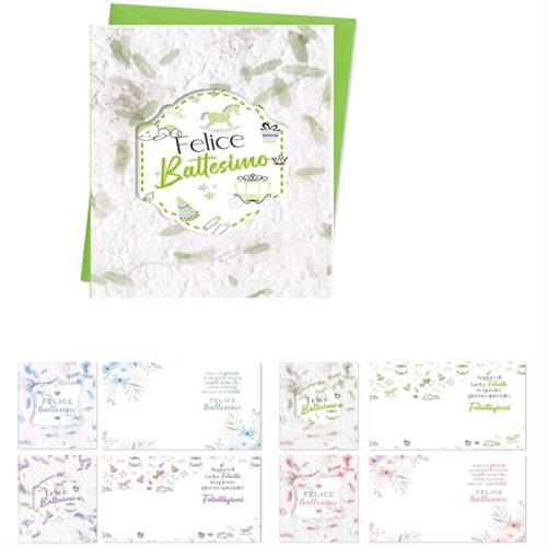 Blue World Paper Expo Biglietti Auguri Battesimo, 4 soggetti, 48 pezzi