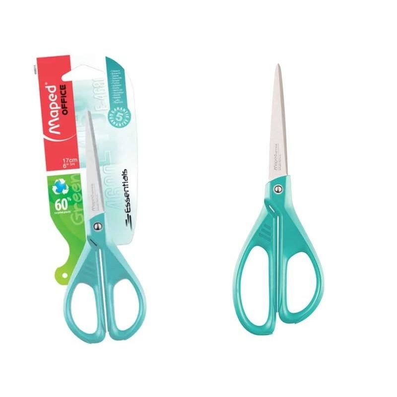 MAPED Forbici Essentials Green Color 17 cm, blue