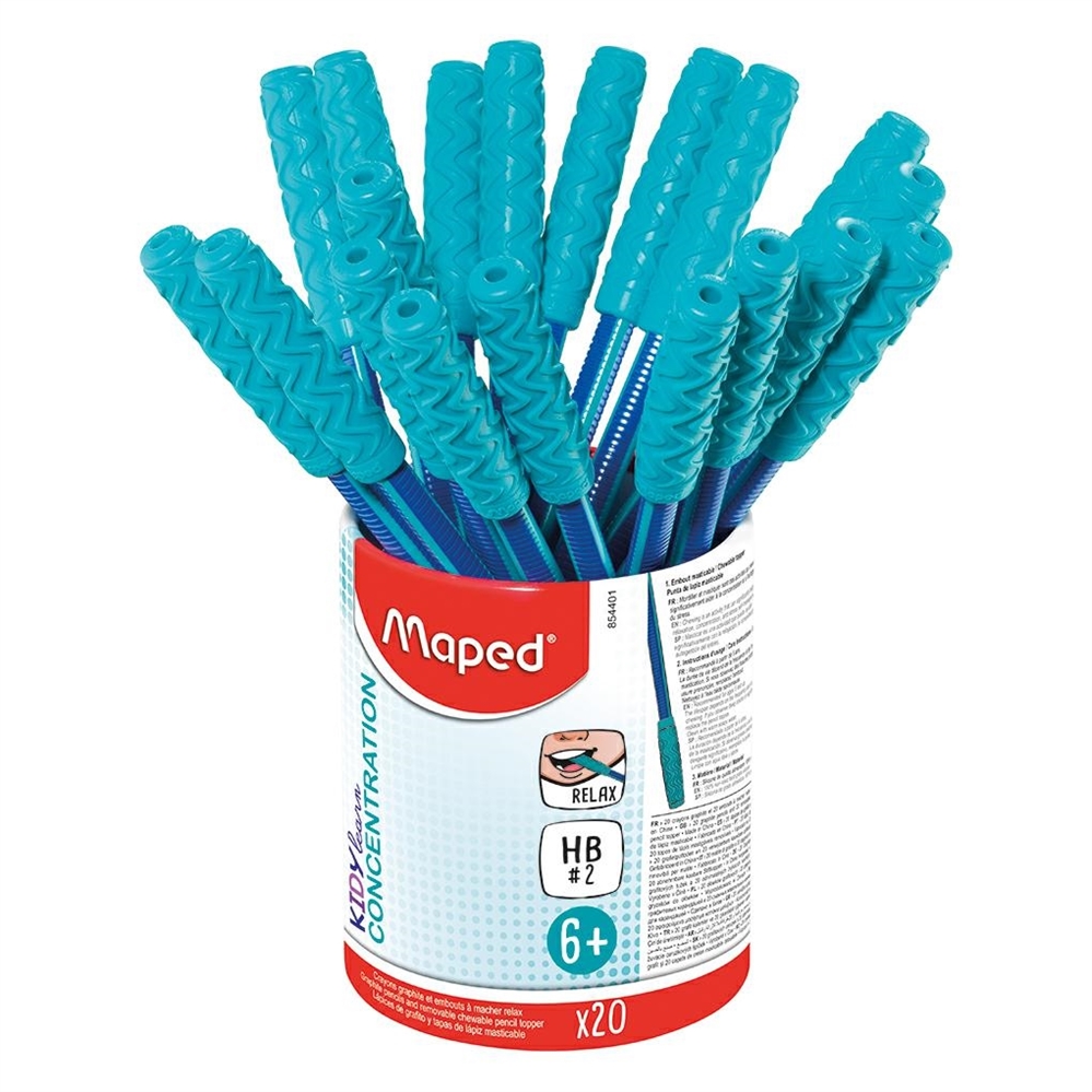 MAPED MATITE GRAFITE CON GRIP + CON FINE CHEW POT, 20 pezzi