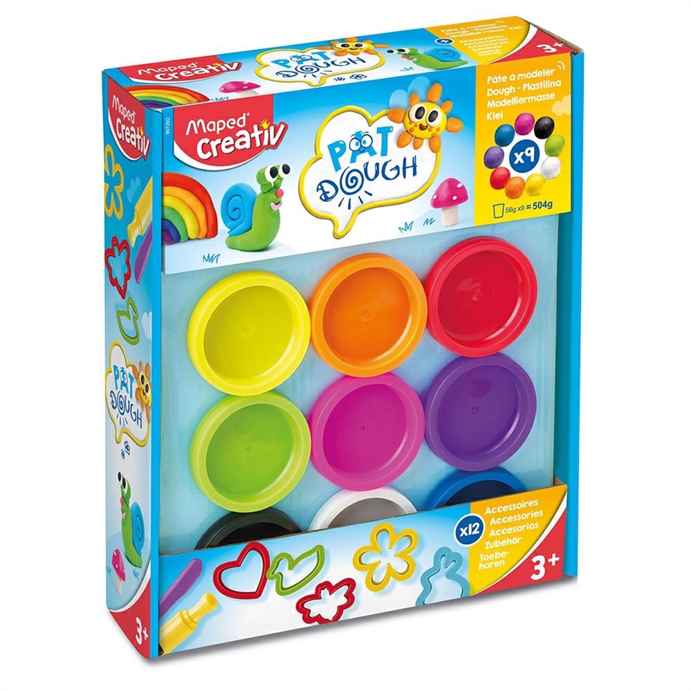 Maped Creativ Vasetti plastilina Pat Dough, 56 g, 9 pz ass