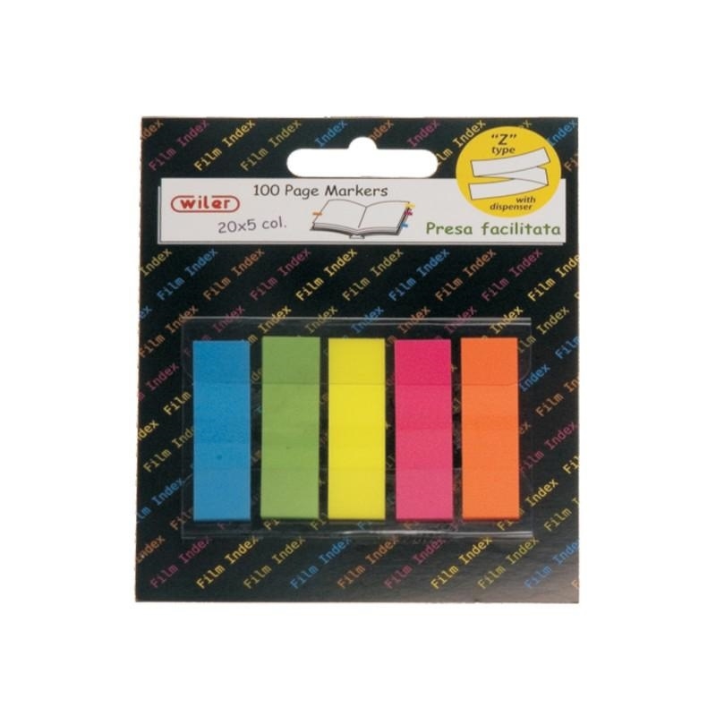 Wiler Segnapagina in PP tipo Z, 12x44 mm, 20x5 colori
