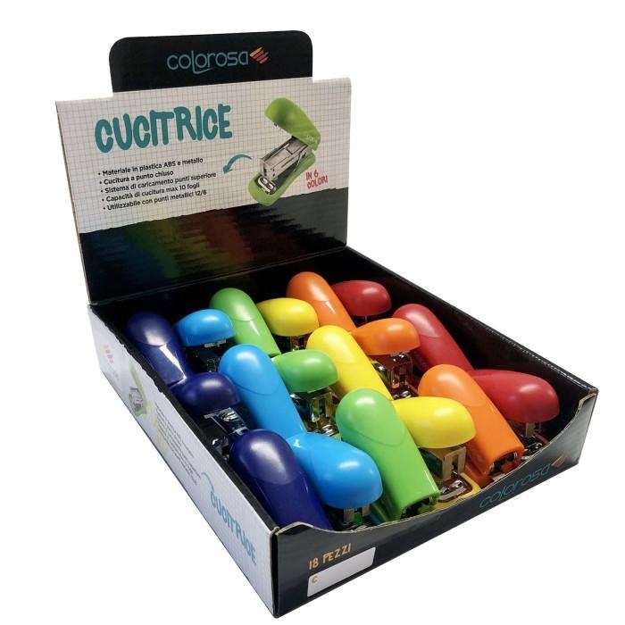 Colorosa Mini Cucitrice cm. 6 punti 12x6mm, 3x6 colori