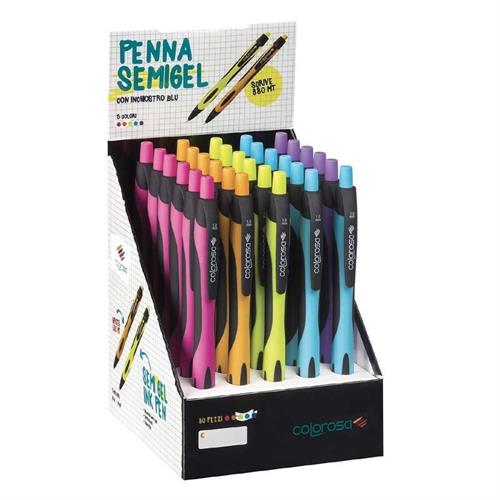 Colorosa Penna semigel fusto 5 colori inchiostro blu