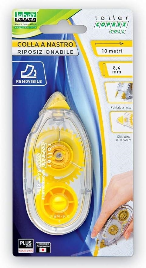 Lebez Coprex Colla a nastro riposizionabile, 8.4 mm x 10 m