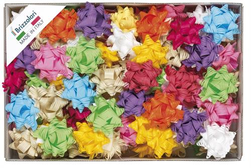 Brizzolari Coccarde in rafia 15mm x Ø65mm, colori assortiti 100pz