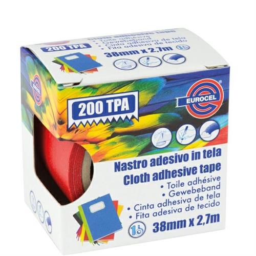 Eurocel Nastro adesivo telato TPA 200, mm 38x2,7 m, Rosso