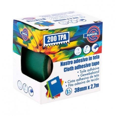 Eurocel Nastro adesivo telato TPA 200, mm 38x2,7 m, Verde