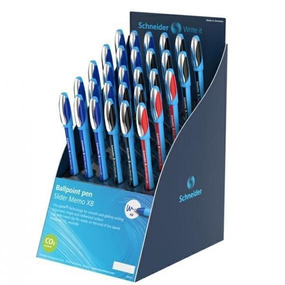 Schneider Espositore Penne Slider Memo XB, nero/blu/rosso, 30 pezzi