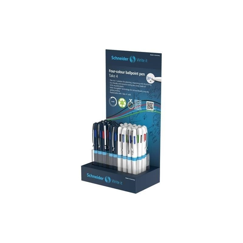 Schneider Espositore Penne Take 4, tratto M, 4 colori, 36 pezzi