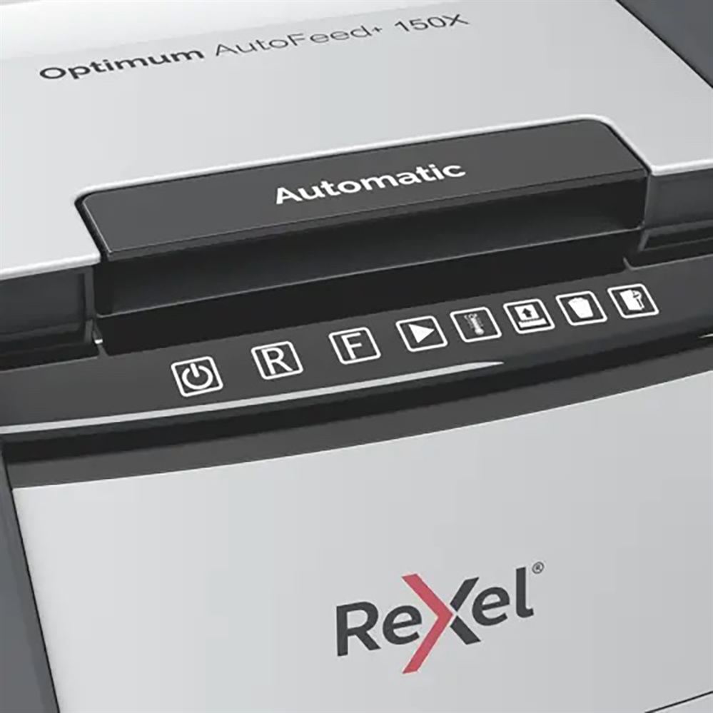 REXEL Optimum AutoFeed+ 150X Distruggidocumenti frammenti, 150 fogli