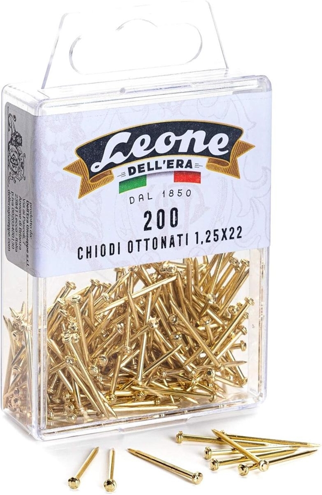 Leone Chiodi ottonati,1.25 x 22 mm, 200 pezzi