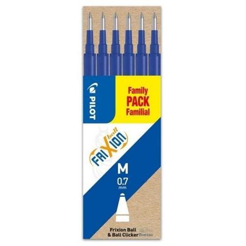 Pilot Frixion Refill per penna a sfera, 0.7 mm, Blu, 6 pz