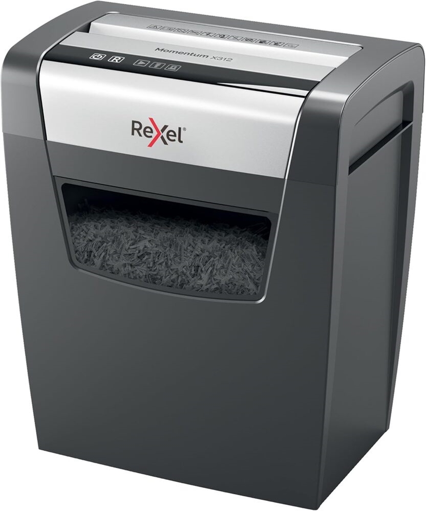 Distruggidocumenti Rexel Momentum X312, taglio a frammenti, 12 fogli