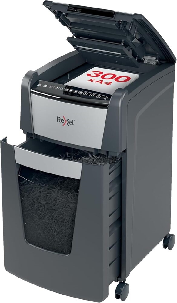 REXEL Distruggidocumenti Optimum AutoFeed+300x, frammenti, 300 fogli