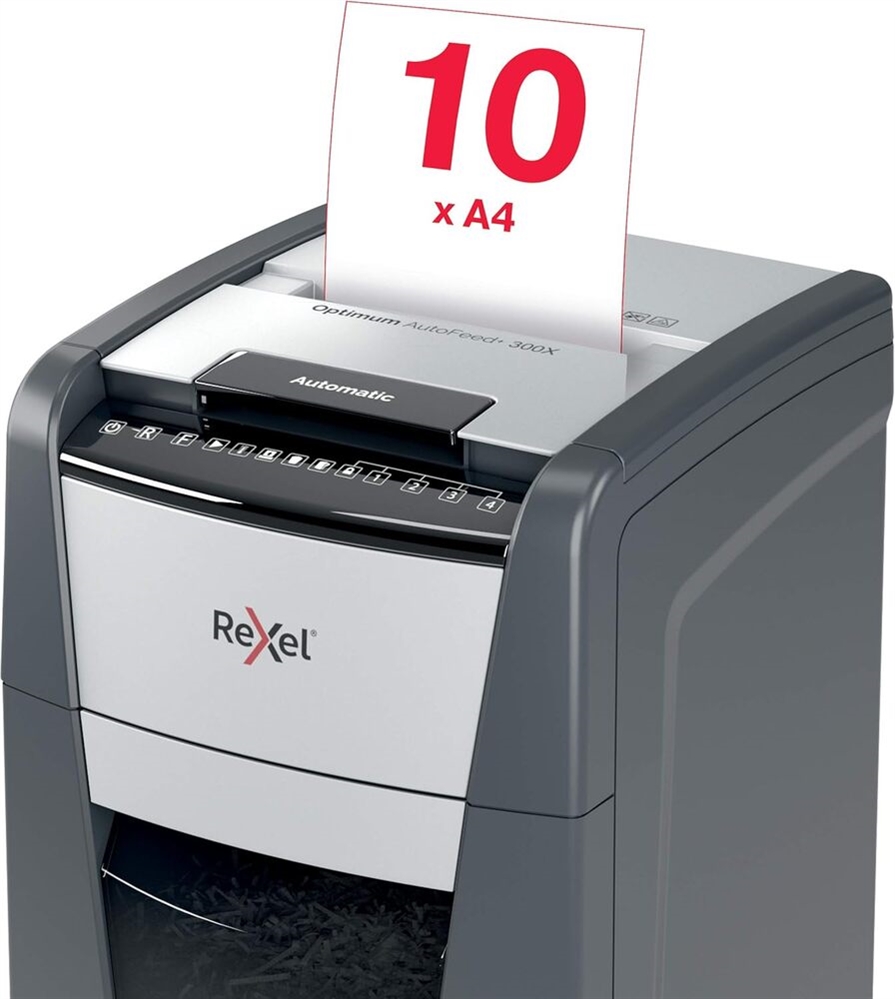REXEL Distruggidocumenti Optimum AutoFeed+300x, frammenti, 300 fogli