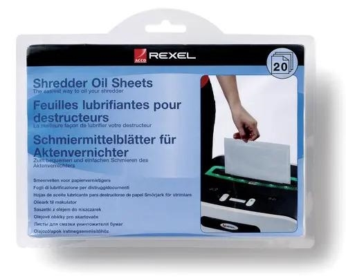 REXEL Foglio Lubrificante per distruggidocumenti 20 fogli