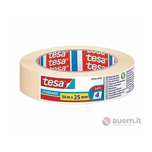 Tesa® nastro in carta per mascheratura, 25 mm x 50 mt, crema