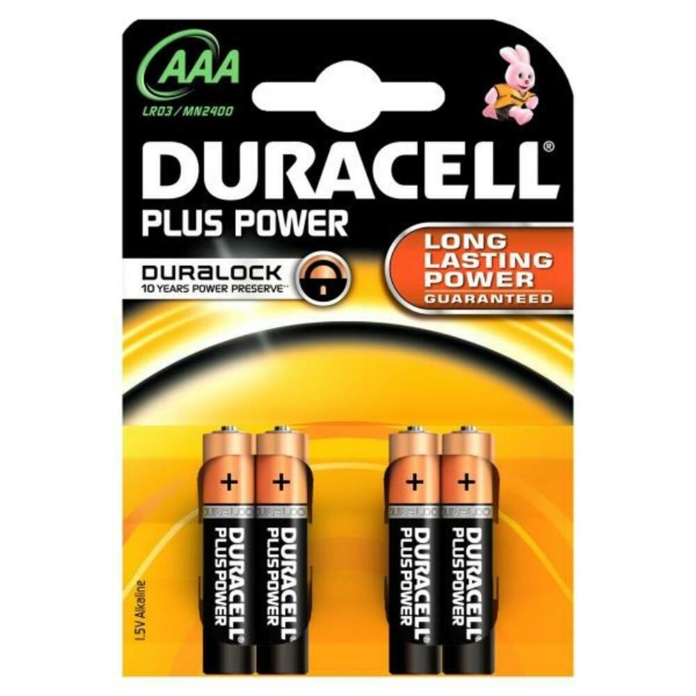 Duracell Batteria alcalina ministilo Plus AAA 1,5V, 4 pezzi