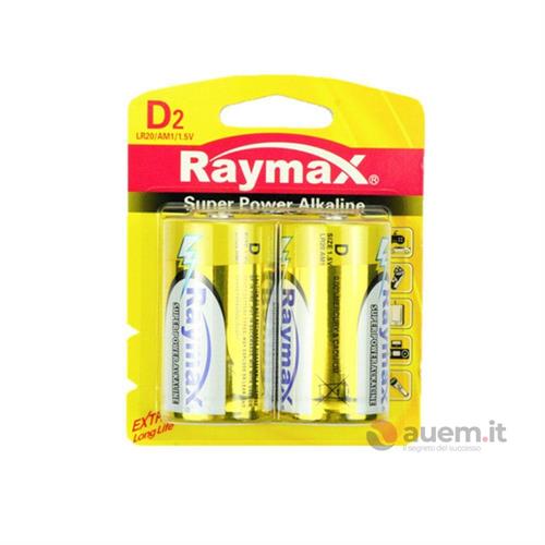 Raymax Blister 2 Batterie alcaline Torcia D LR20 1.5V