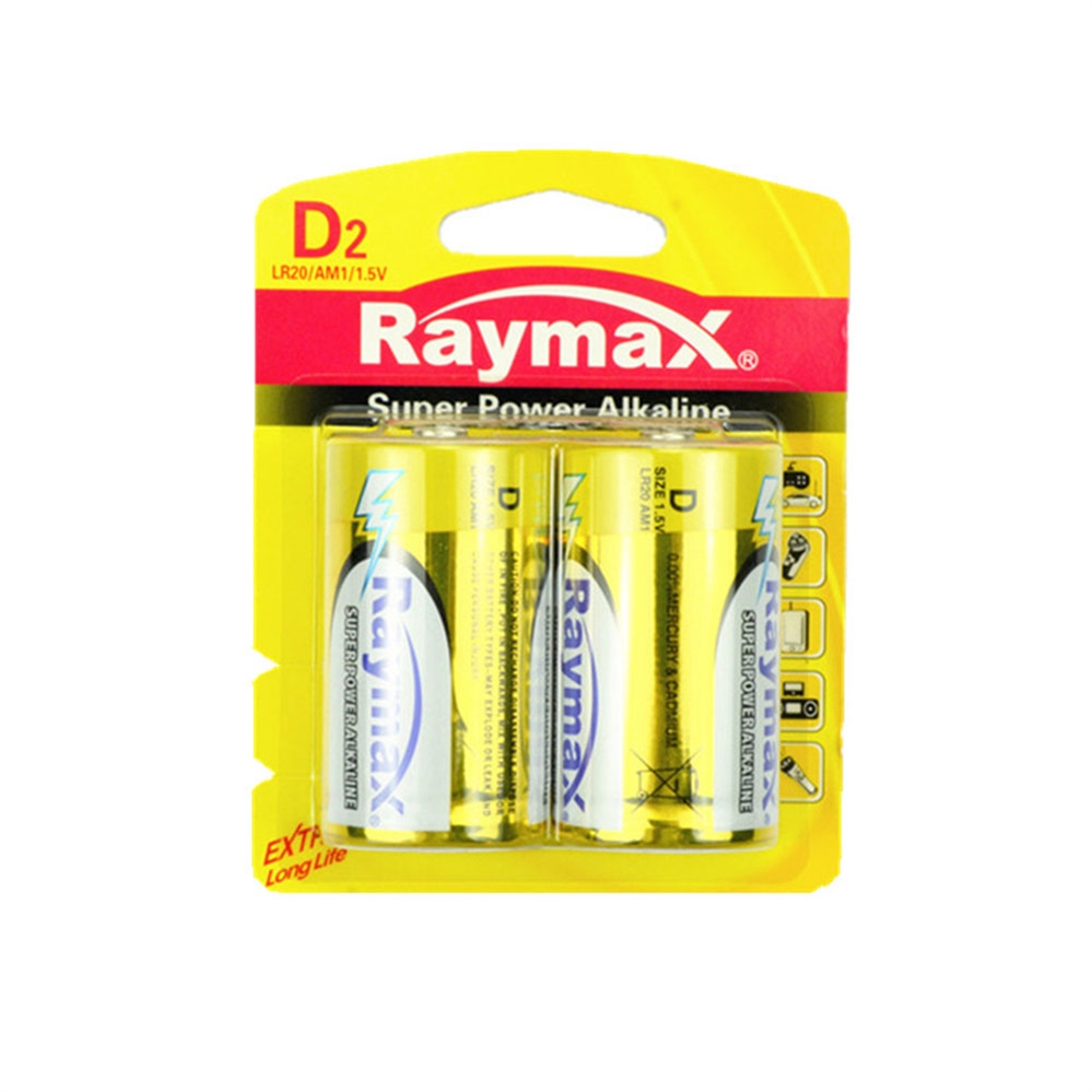 Raymax Blister 2 Batterie alcaline Torcia D LR20 1.5V