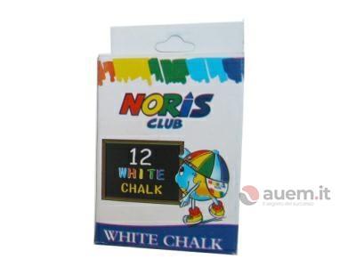 Noris club gessi per lavagna bianchi, confezione 12 pezzi