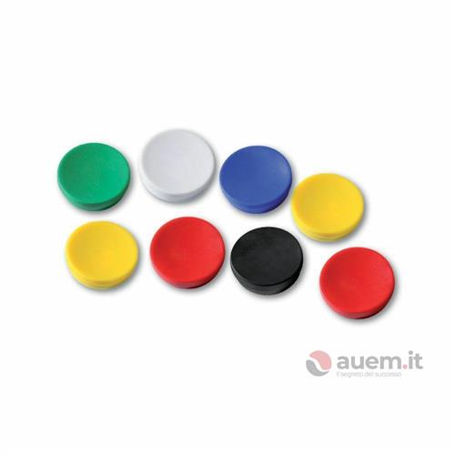 Magnete per lavagna, 25 mm, rotondo, colori assortiti (12 pe