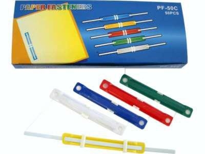 Paper fasteners in plastica 8 cm, 5 colori, 50 pezzi
