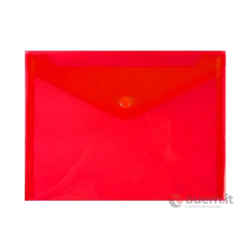 Busta con bottone in ppl - colore rosso - (conf. 5pz) op5.85
