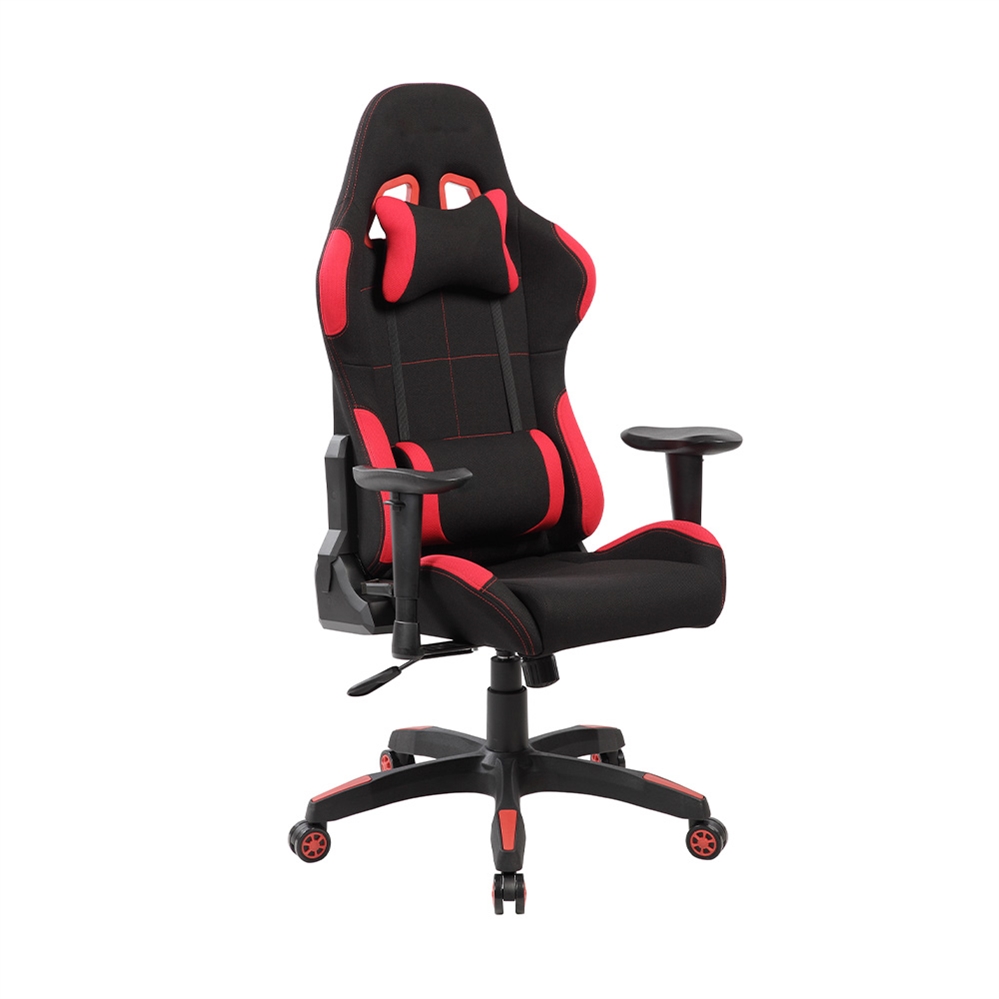 Sedia gaming ergonomica con supporto lombare nera e rossa