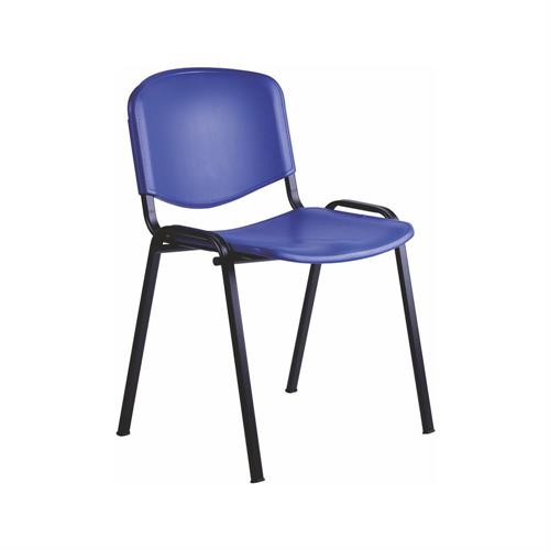 Gig sedia per sala d'attesa fissa, impilabile, blu