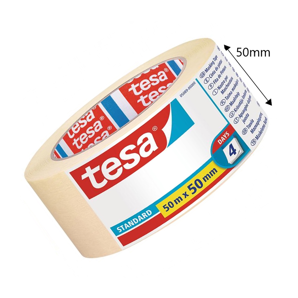 Tesa® nastro in carta per mascheratura, 50x50 mt, crema